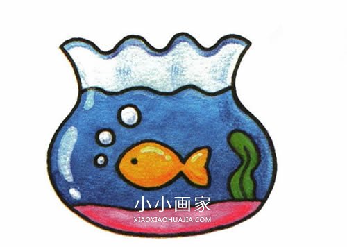 金鱼鱼缸简笔画画法图片步骤- www.chuantongba.top