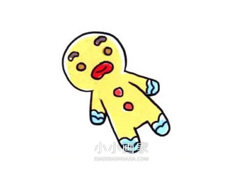 圣诞节姜饼人简笔画画法图片步骤- www.chuantongba.top