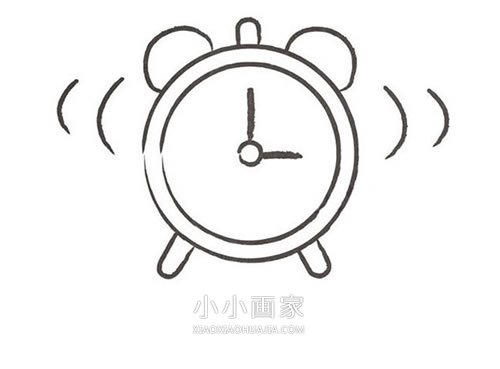 闹钟响了简笔画画法图片步骤- www.chuantongba.top