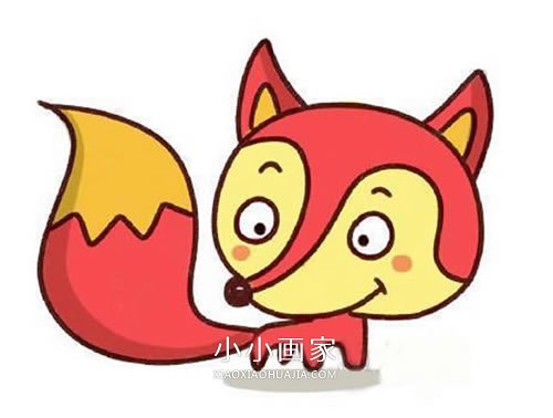 漂亮的红色狐狸简笔画画法图片步骤- www.chuantongba.top