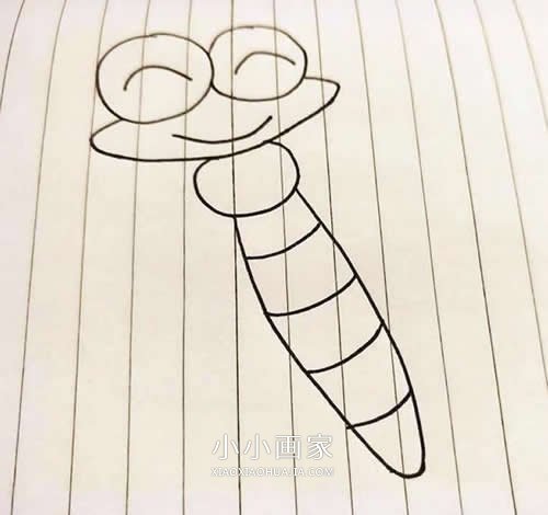 笑眯眯的蜻蜓简笔画画法图片步骤- www.chuantongba.top