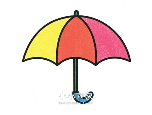 彩色雨伞简笔画画法图片步骤- www.chuantongba.top