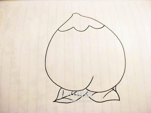 黑白桃子简笔画画法图片步骤- www.chuantongba.top
