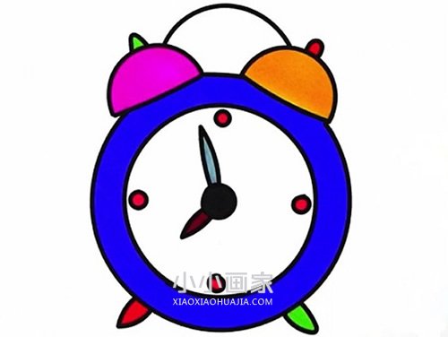 彩色小闹钟简笔画画法图片步骤- www.chuantongba.top