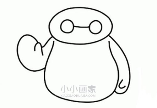 打招呼的大白简笔画画法图片步骤- www.chuantongba.top