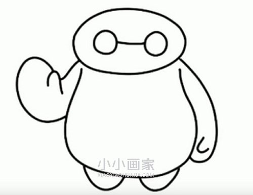 打招呼的大白简笔画画法图片步骤- www.chuantongba.top
