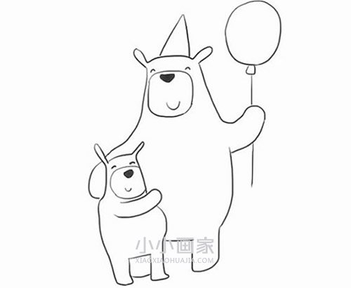 和宝宝过生日的熊爸爸简笔画画法图片步骤- www.chuantongba.top
