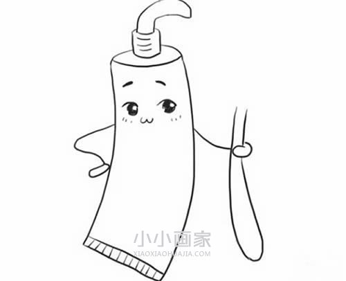卡通牙膏牙刷简笔画画法图片步骤- www.chuantongba.top
