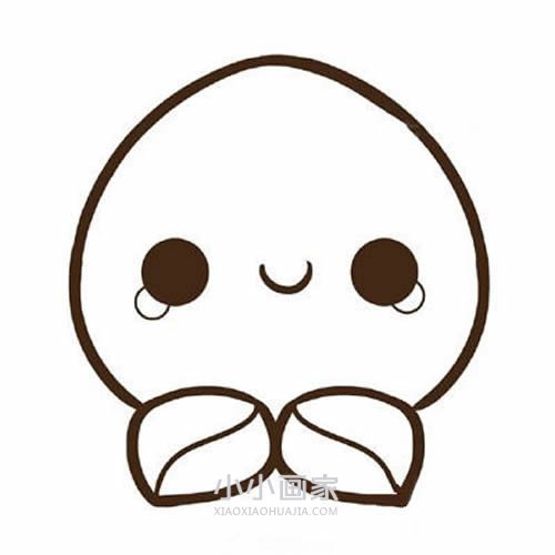 可爱彩色桃子简笔画画法图片步骤- www.chuantongba.top