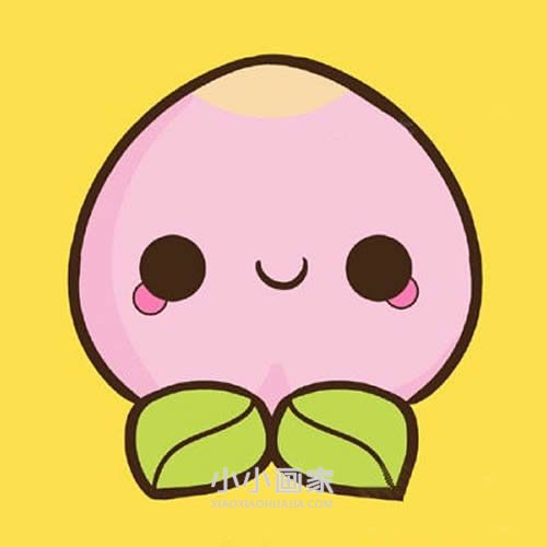 可爱彩色桃子简笔画画法图片步骤- www.chuantongba.top