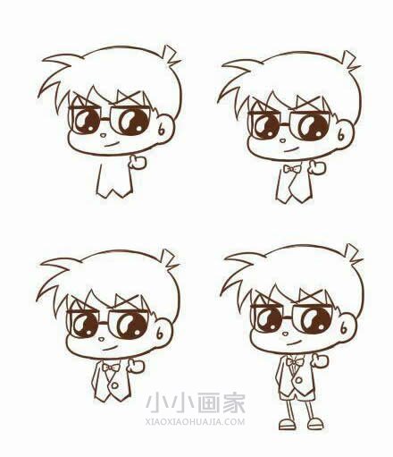 名侦探柯南简笔画画法图片步骤- www.chuantongba.top