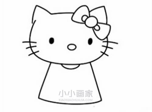 彩色凯蒂猫简笔画画法图片步骤- www.chuantongba.top