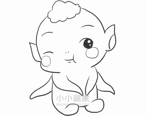 可爱胡巴简笔画画法图片步骤- www.chuantongba.top
