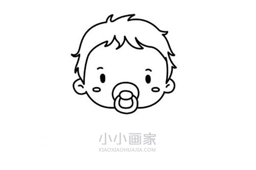 咬奶嘴的男宝宝简笔画画法图片步骤- www.chuantongba.top