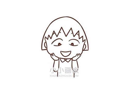 惊喜表情樱桃小丸子简笔画画法图片步骤- www.chuantongba.top