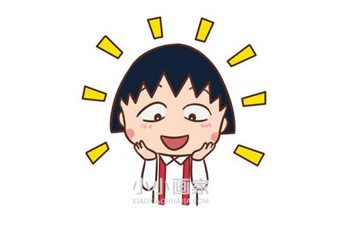 惊喜表情樱桃小丸子简笔画画法图片步骤- www.chuantongba.top