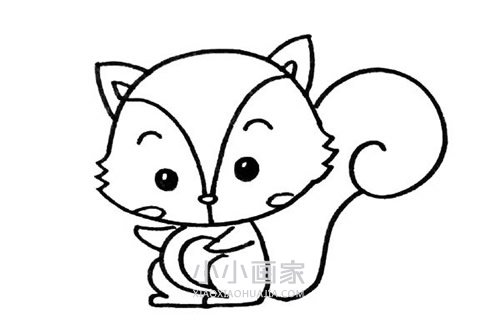 呆萌小松鼠简笔画画法图片步骤- www.chuantongba.top