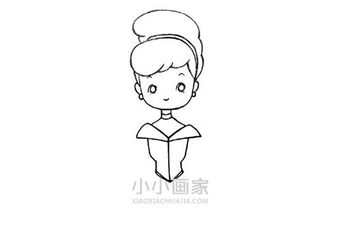 彩色灰姑娘简笔画画法图片步骤- www.chuantongba.top