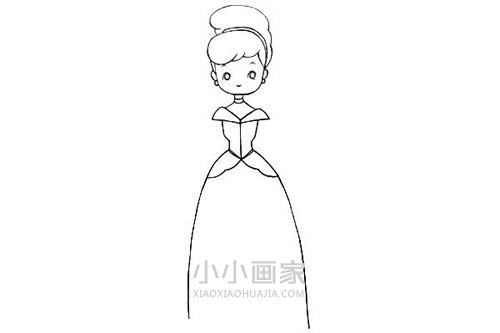 彩色灰姑娘简笔画画法图片步骤- www.chuantongba.top