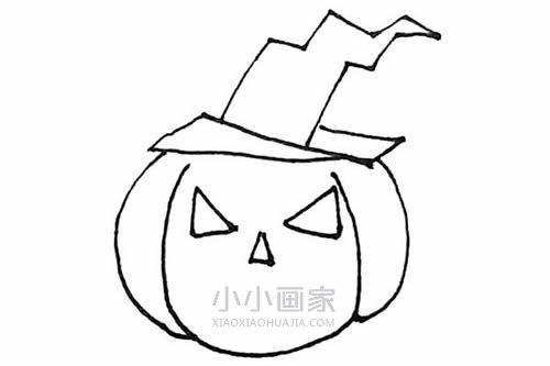 戴巫婆帽南瓜灯简笔画画法图片步骤- www.chuantongba.top