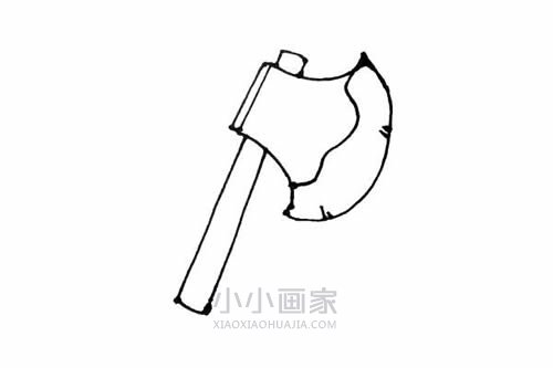 彩色斧头简笔画画法图片步骤- www.chuantongba.top