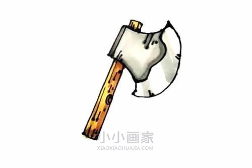 彩色斧头简笔画画法图片步骤- www.chuantongba.top