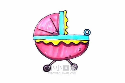 彩色婴儿车简笔画画法图片步骤- www.chuantongba.top