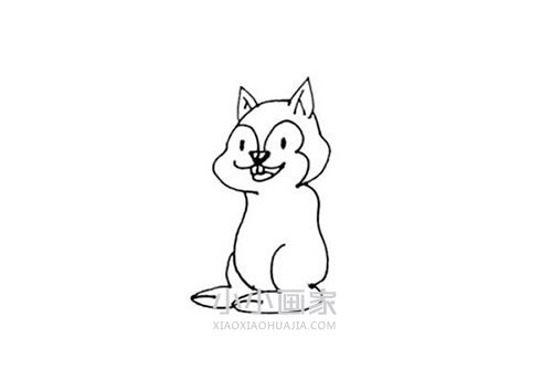 开心的松鼠简笔画画法图片步骤- www.chuantongba.top