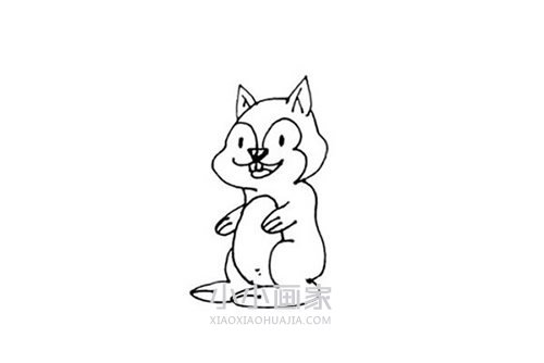 开心的松鼠简笔画画法图片步骤- www.chuantongba.top