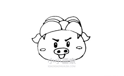 可爱猪猪侠简笔画画法图片步骤- www.chuantongba.top