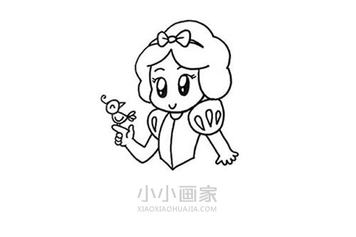 美丽的白雪公主简笔画画法图片步骤- www.chuantongba.top
