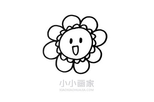 卡通太阳花简笔画画法图片步骤- www.chuantongba.top
