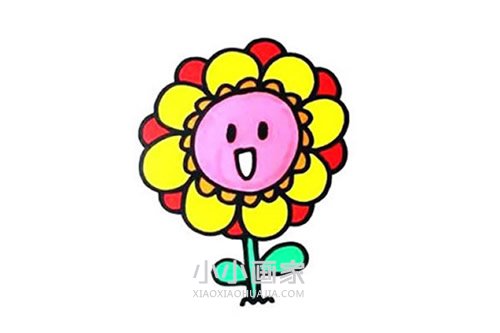 卡通太阳花简笔画画法图片步骤- www.chuantongba.top