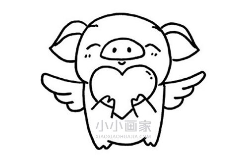 猪年天使小猪简笔画画法图片步骤- www.chuantongba.top
