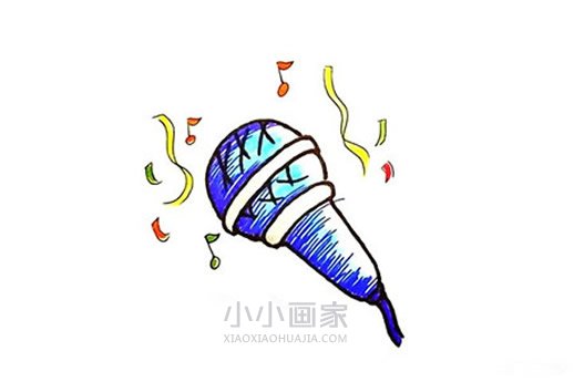 彩色话筒简笔画画法图片步骤- www.chuantongba.top