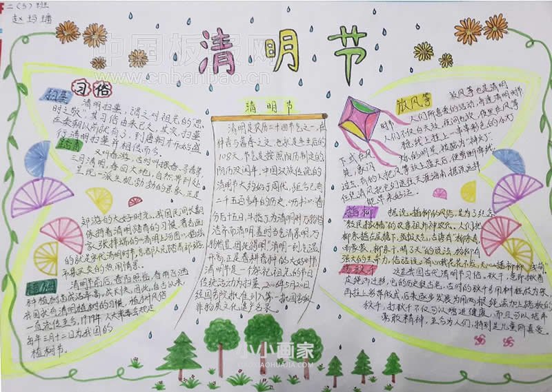 小学二年级清明节亲子手抄报图片内容- www.chuantongba.top