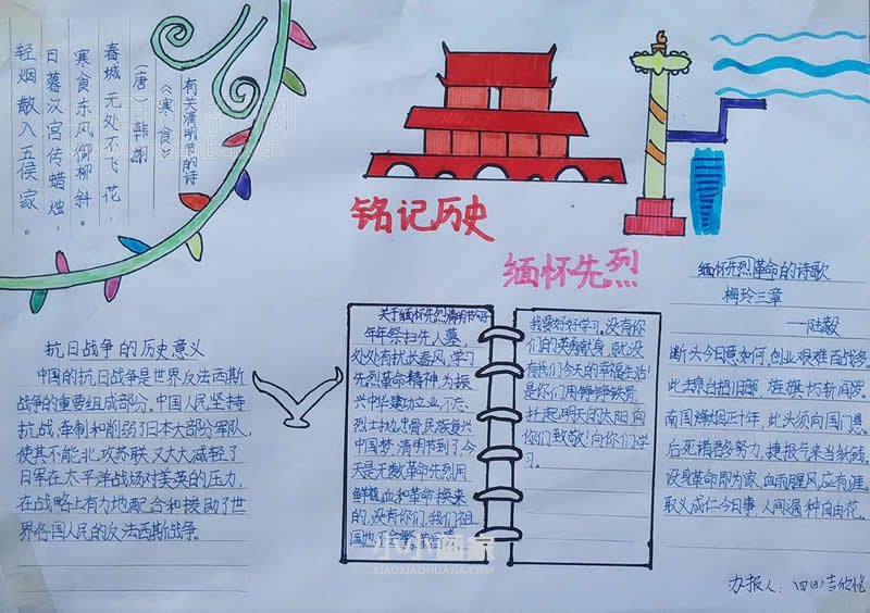 铭记历史缅怀英雄手抄报内容四年级简单- www.chuantongba.top