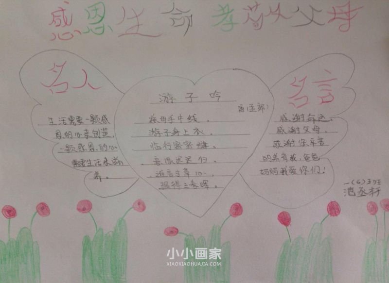 一年级“感恩生命、孝敬父母”手抄报图片内容- www.chuantongba.top