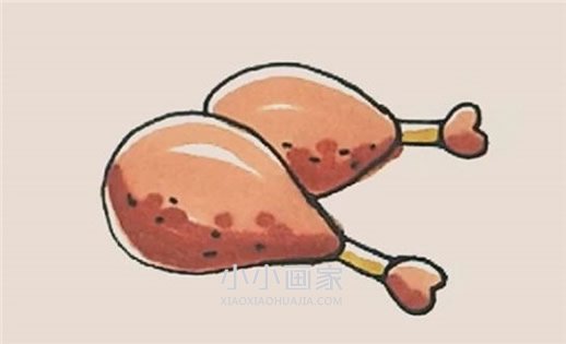 彩色鸡腿简笔画画法图片步骤- www.chuantongba.top
