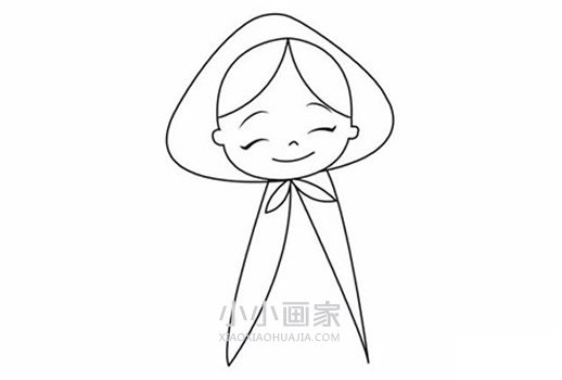 可爱小红帽简笔画画法图片步骤- www.chuantongba.top