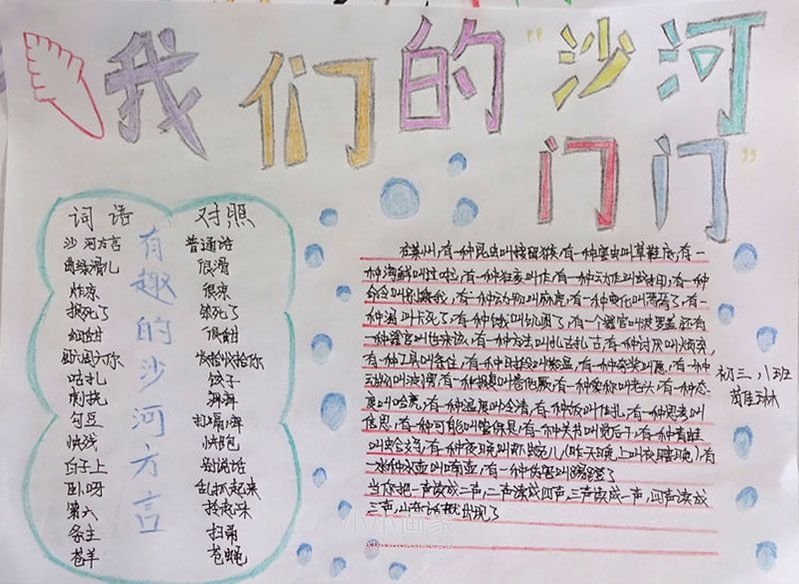 我们的沙河门门手抄报图片初三- www.chuantongba.top