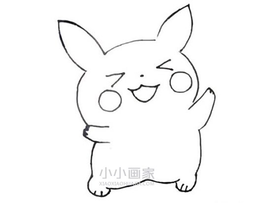 快乐的皮卡丘简笔画画法图片步骤- www.chuantongba.top