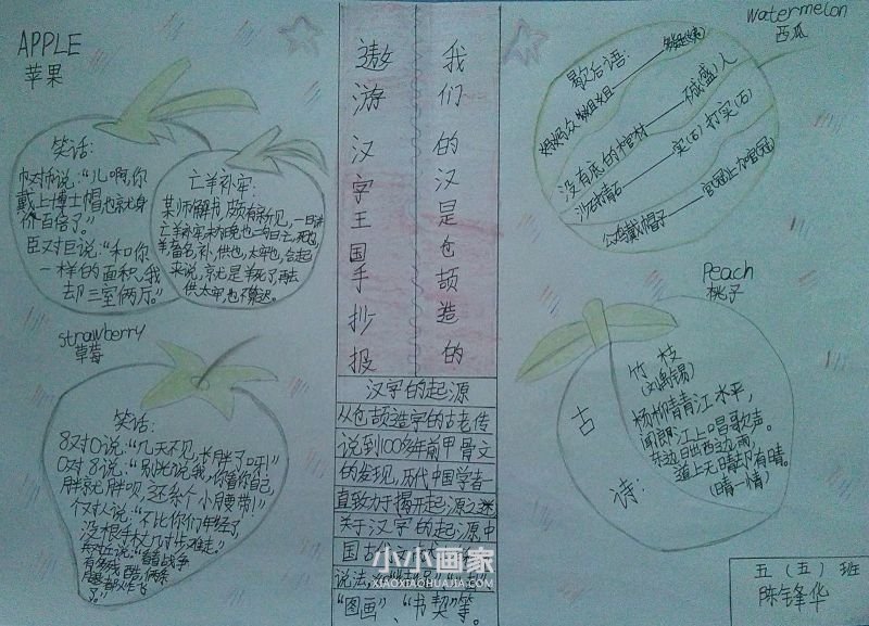 汉字的世界手抄报图片五年级简单- www.chuantongba.top