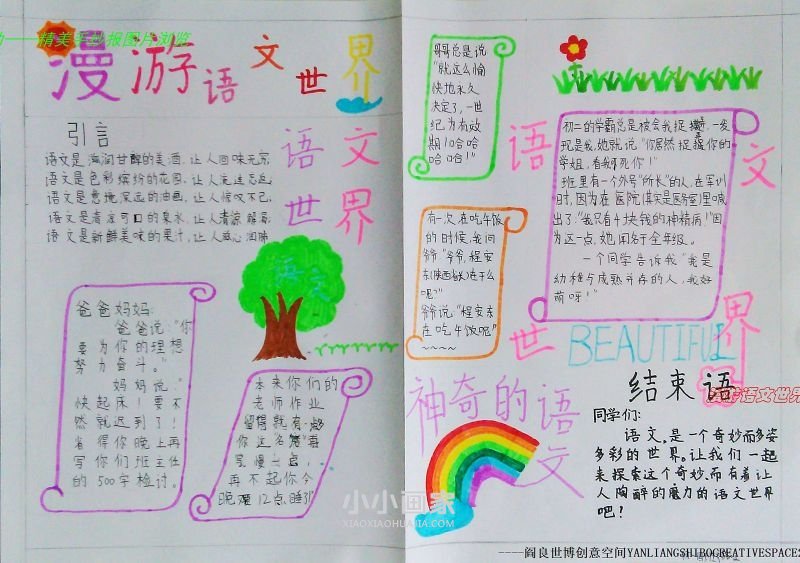 漫游语文世界手抄报内容图片初一- www.chuantongba.top