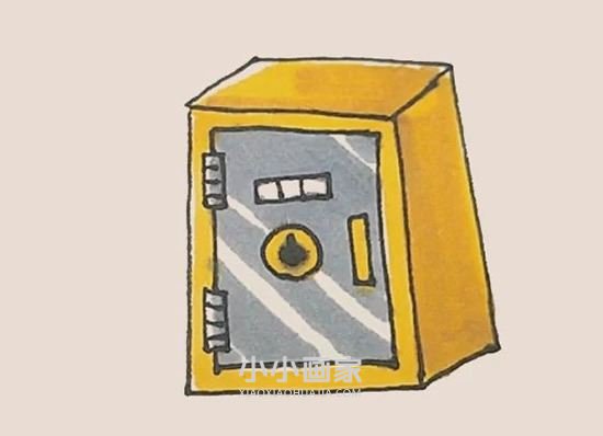 彩色保险柜简笔画画法图片步骤- www.chuantongba.top