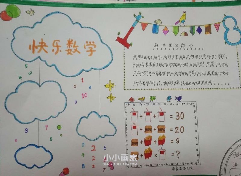 三年级快乐数学手抄报图片内容简单又漂亮- www.chuantongba.top