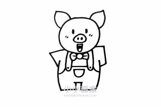 吃冰激凌的小猪简笔画画法图片步骤- www.chuantongba.top