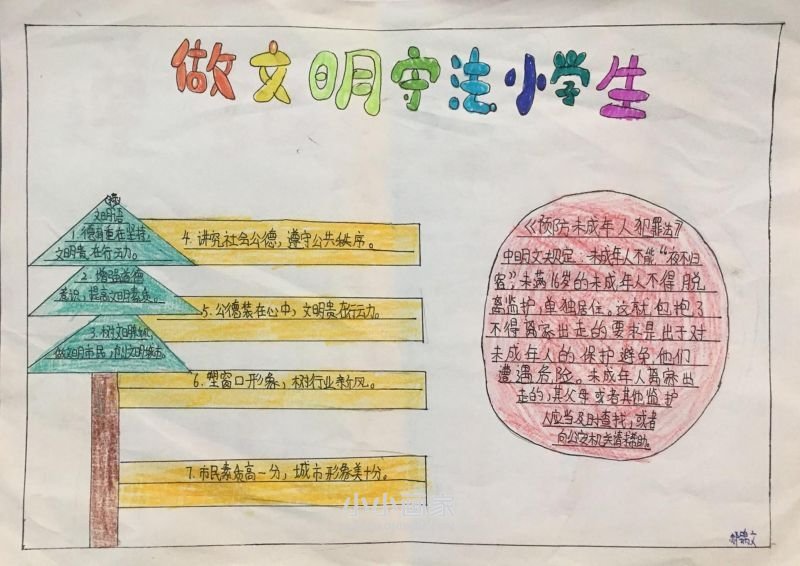 四年级做遵纪守法小公民手抄报图片漂亮- www.chuantongba.top