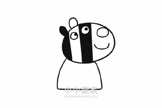 彩色斑马左伊简笔画画法图片步骤- www.chuantongba.top