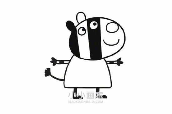 彩色斑马左伊简笔画画法图片步骤- www.chuantongba.top